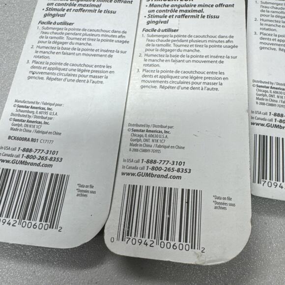 Sunstar GUM Stimulator #600 Lot of 3, for Healthy, Firm Gums. - Picture 6 of 6